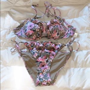 H & M Bikini Top 34 C Bottoms Small